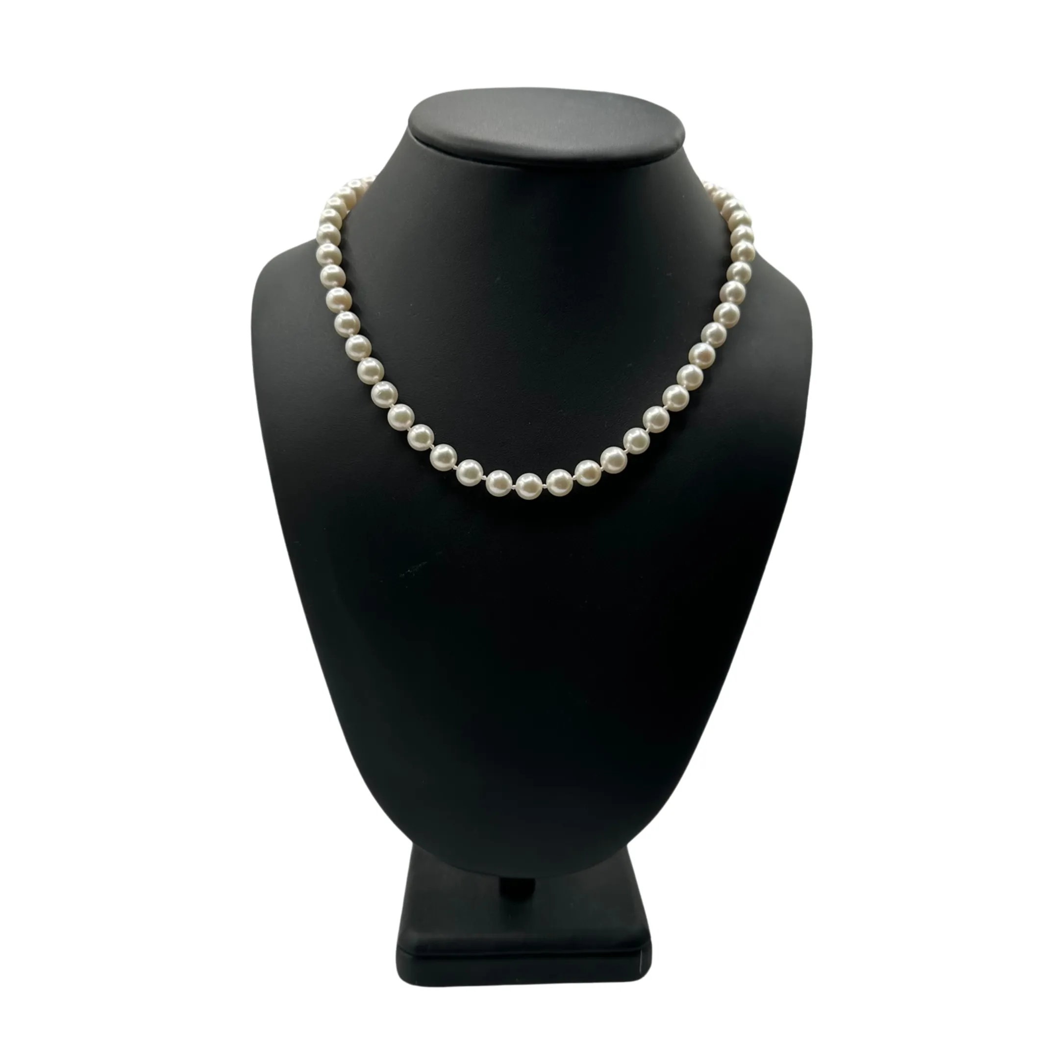 Daisy Exclusive 19" 7.5-8.0mm Single Strand Japanese Cultured Pearl Necklace with 18k Gold Spring Ring Clasp