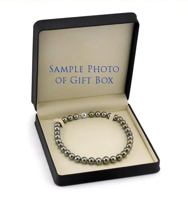 Dark Round Tahitian Pearl Necklace, 12.0-14.0mm - AAA Quality