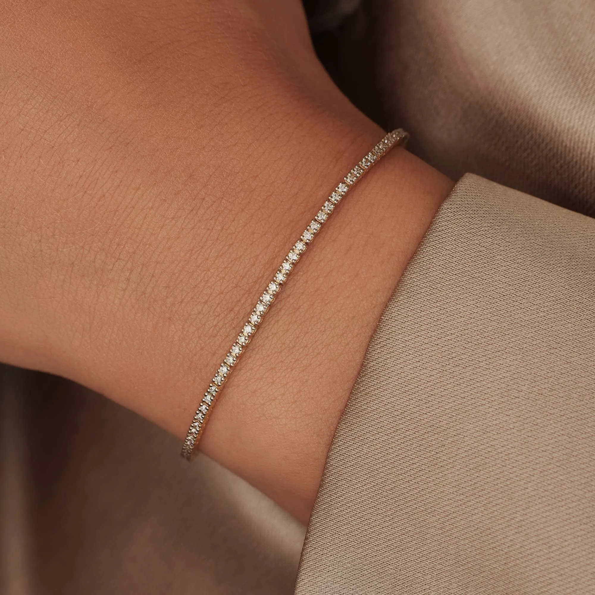 De la Paix Madeline 14 karat gold tennis bracelet with diamond 1.08 ct