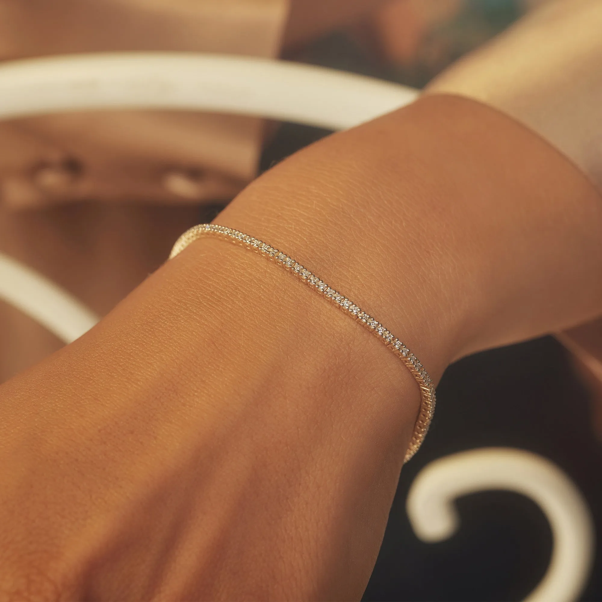 De la Paix Madeline 14 karat gold tennis bracelet with diamond 1.08 ct