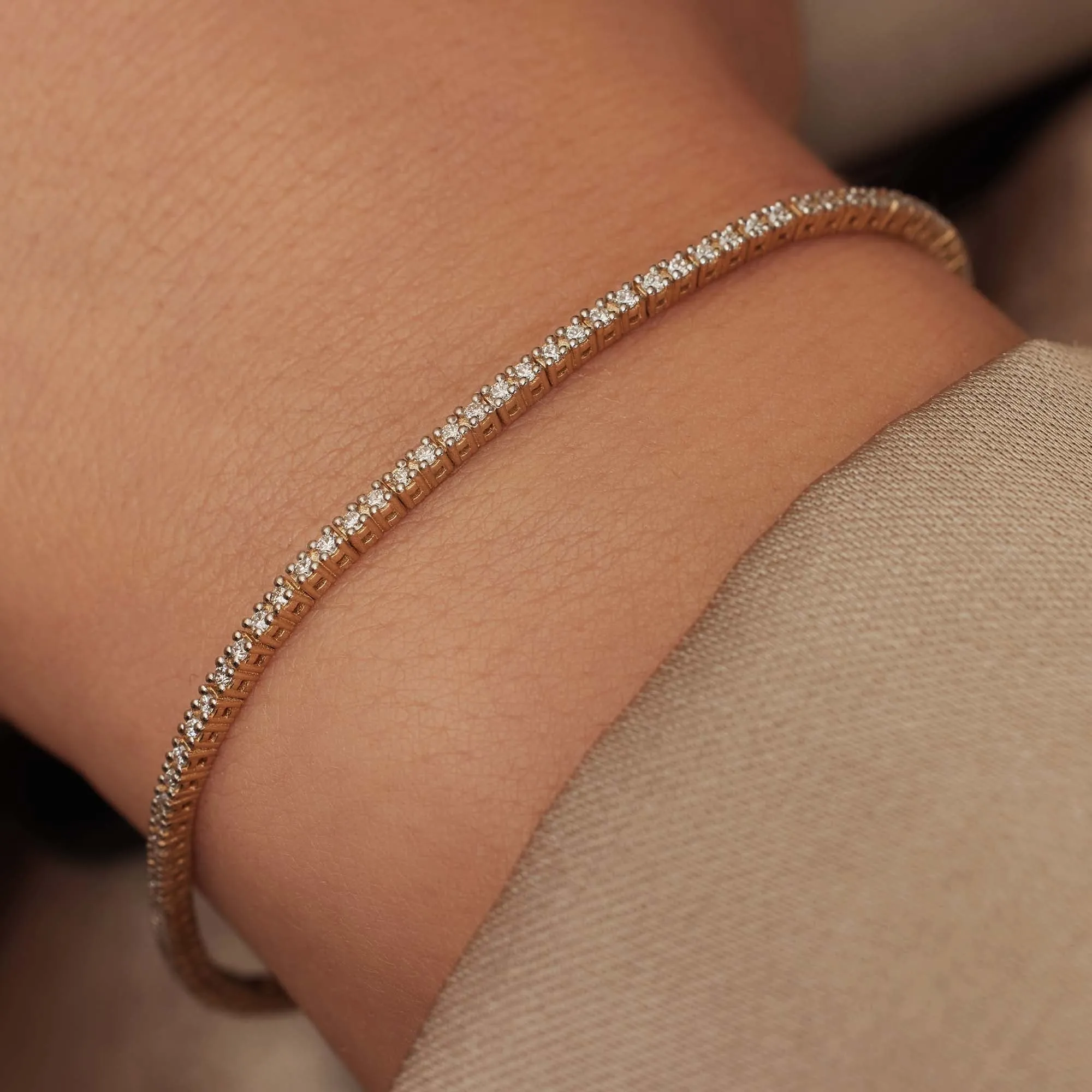 De la Paix Madeline 14 karat gold tennis bracelet with diamond 1.08 ct