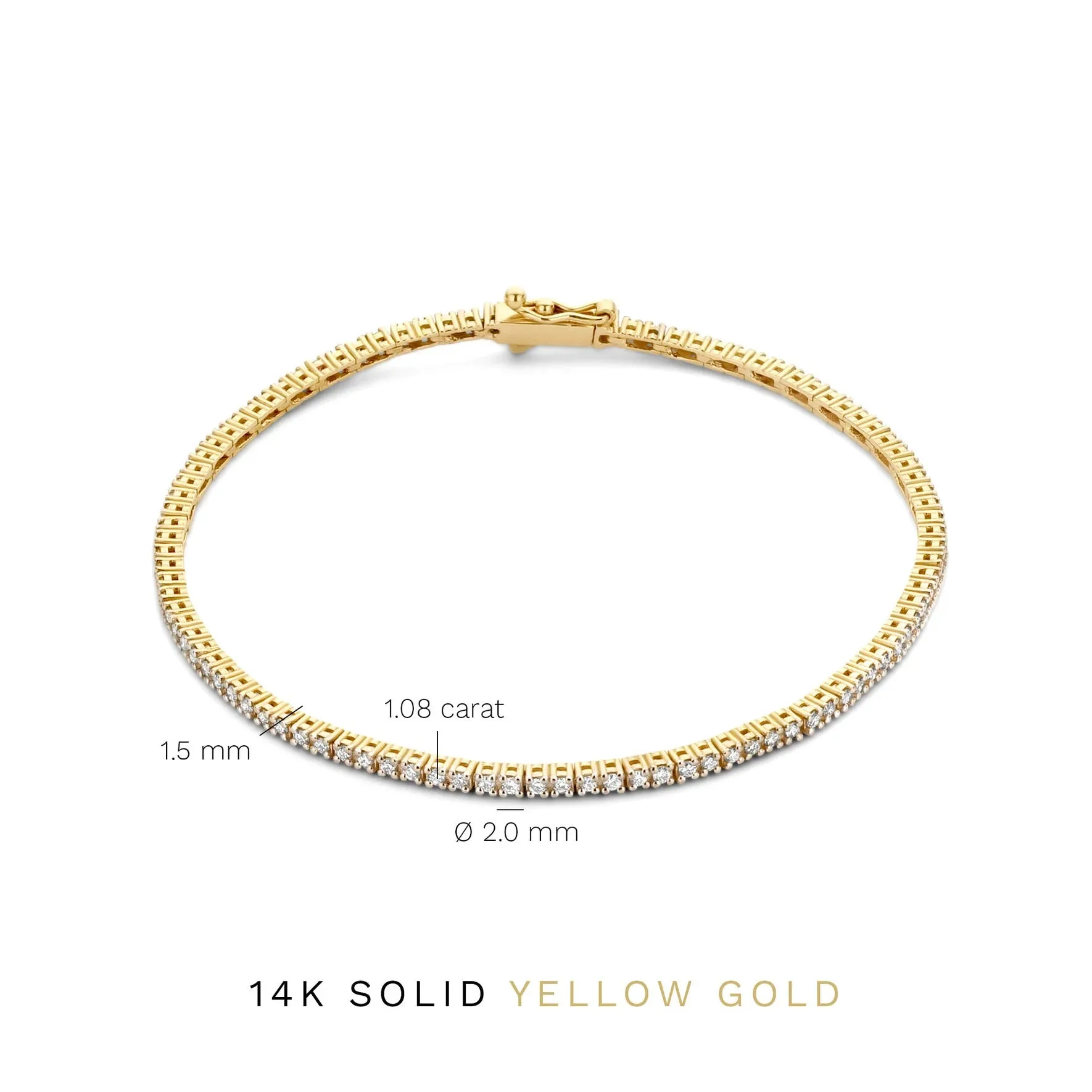 De la Paix Madeline 14 karat gold tennis bracelet with diamond 1.08 ct
