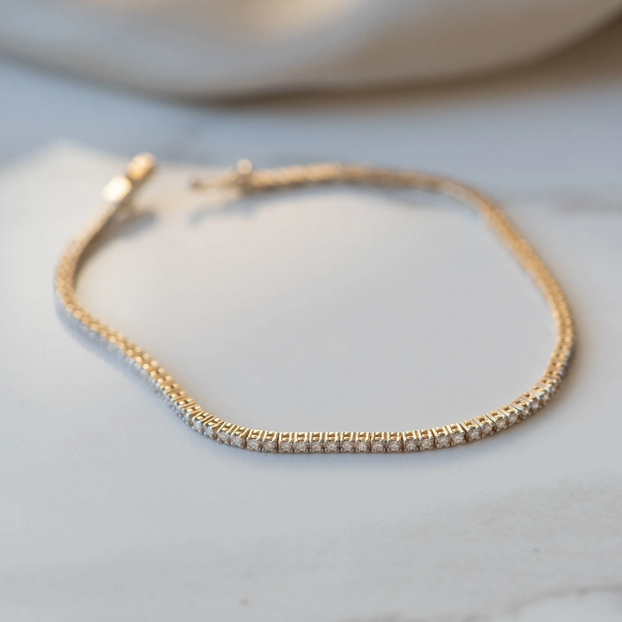 De la Paix Madeline 14 karat gold tennis bracelet with diamond 1.08 ct
