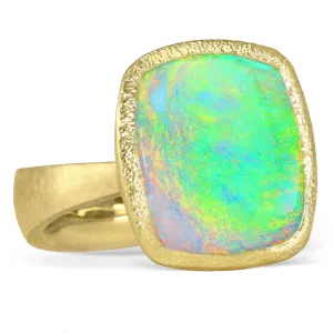 Devta Doolan Lightning Ridge Crystal Opal One of a Kind Gold Ring