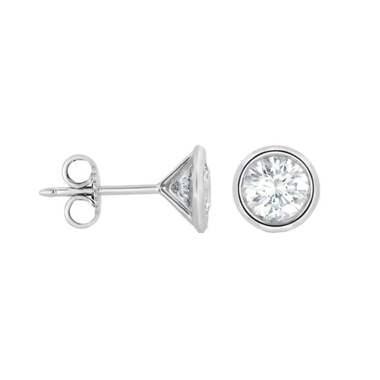 Diamond Bezel Set Stud Earrings