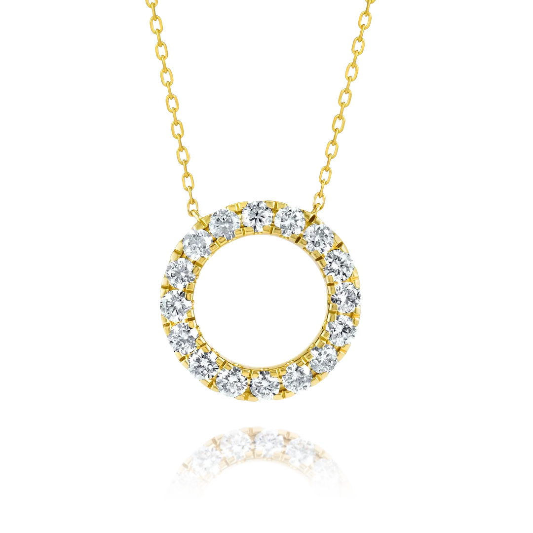 Diamond Circle Pendant Yellow Gold