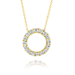 Diamond Circle Pendant Yellow Gold