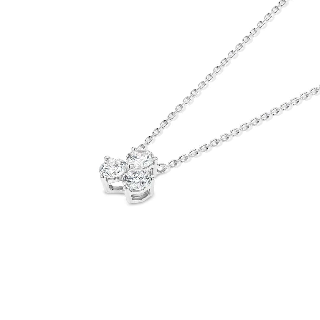 Diamond Cluster Pendant White Gold