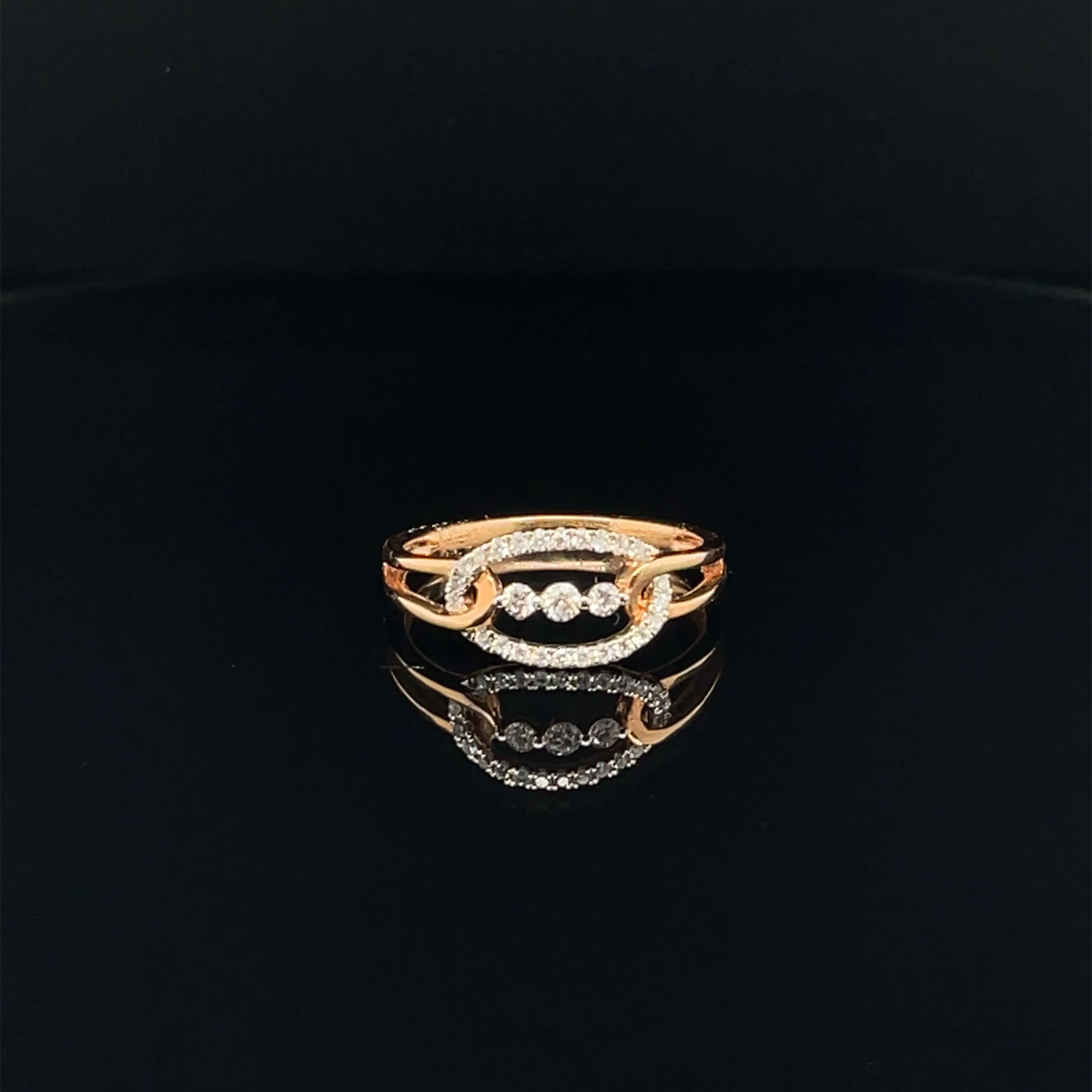 Diamond Delicate Triple Halo Ring in 18k Rose Gold - (#25-HRDIA002172)