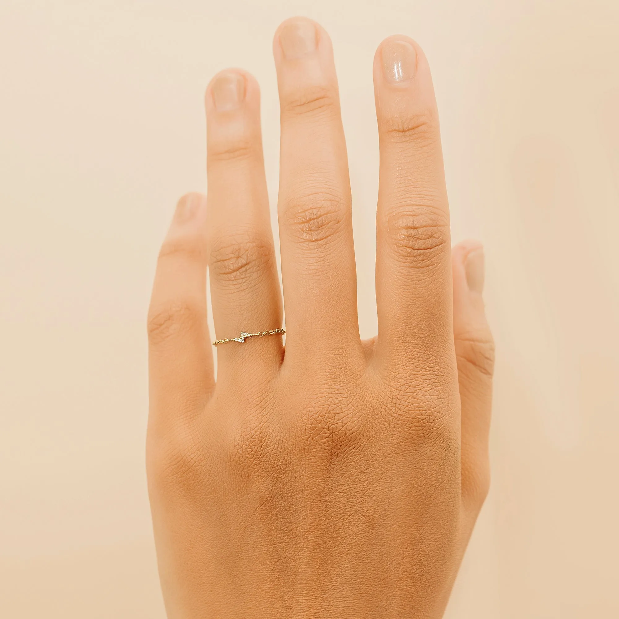 Diamond Lightning Bolt Chain Ring, Electra