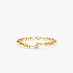 Diamond Lightning Bolt Chain Ring, Electra