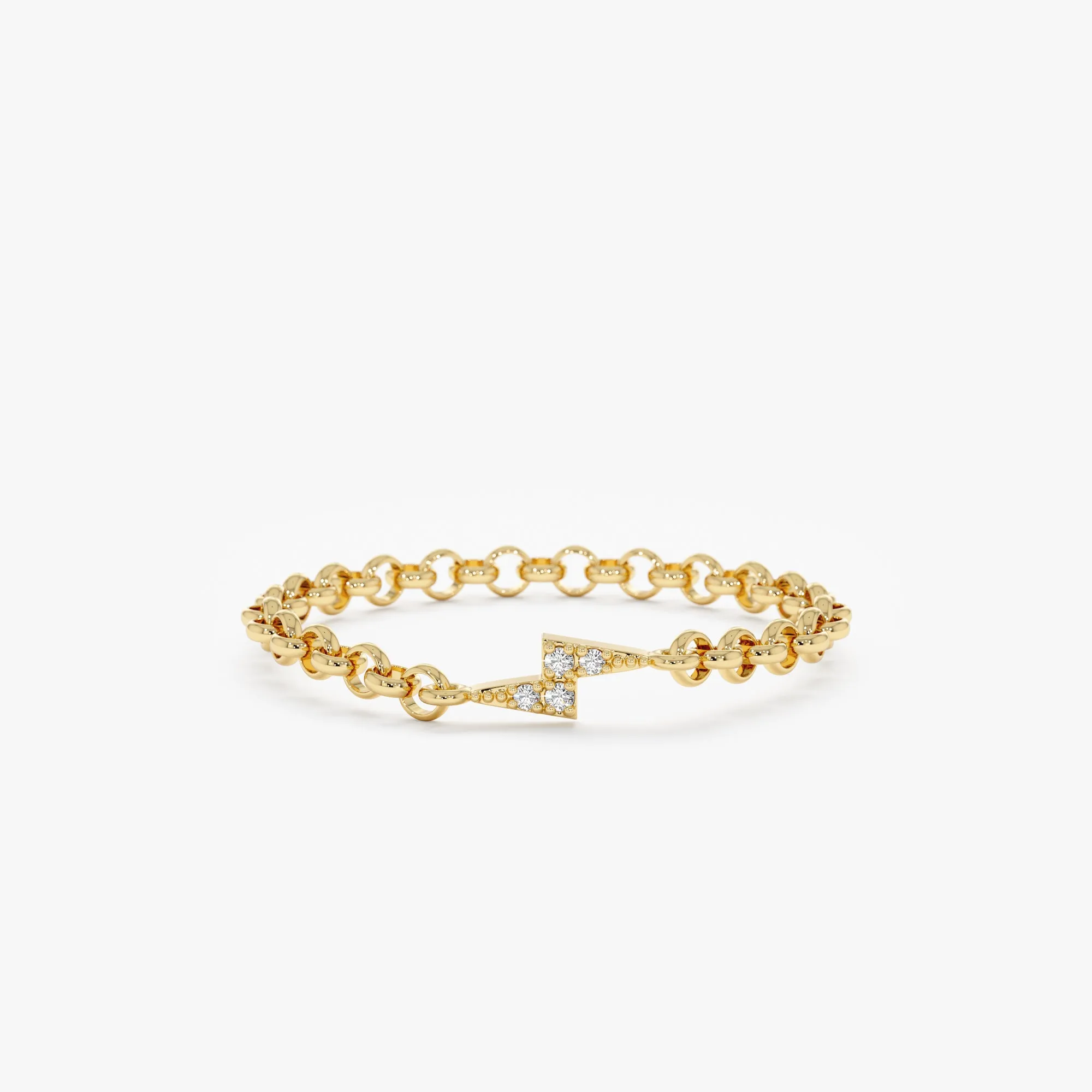 Diamond Lightning Bolt Chain Ring, Electra