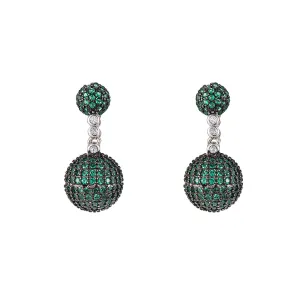 Double Ball Emerald Earrings