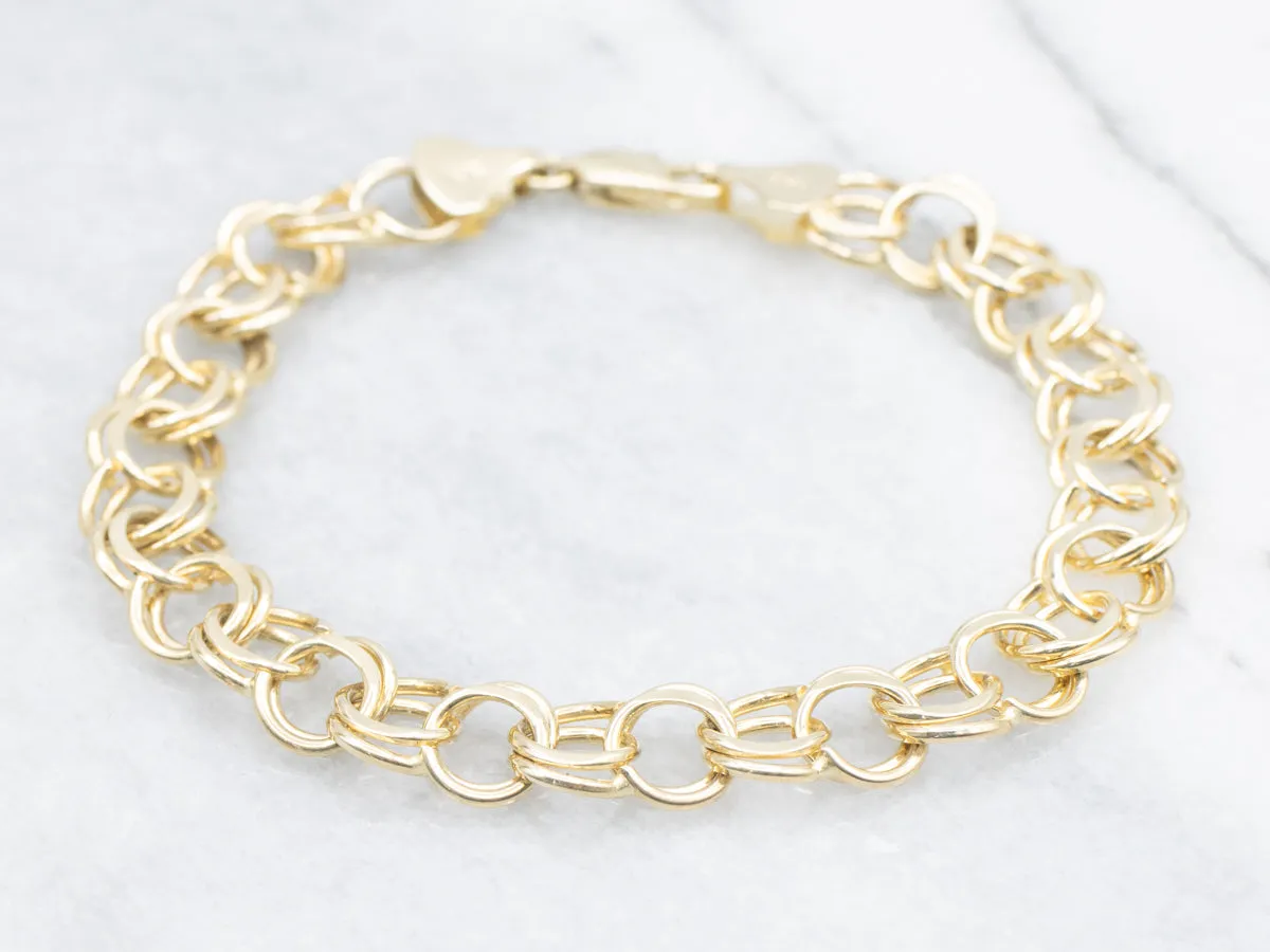 Double Round Link Charm Bracelet