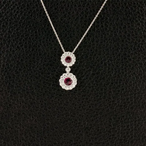 Double Ruby & Diamond Pendant