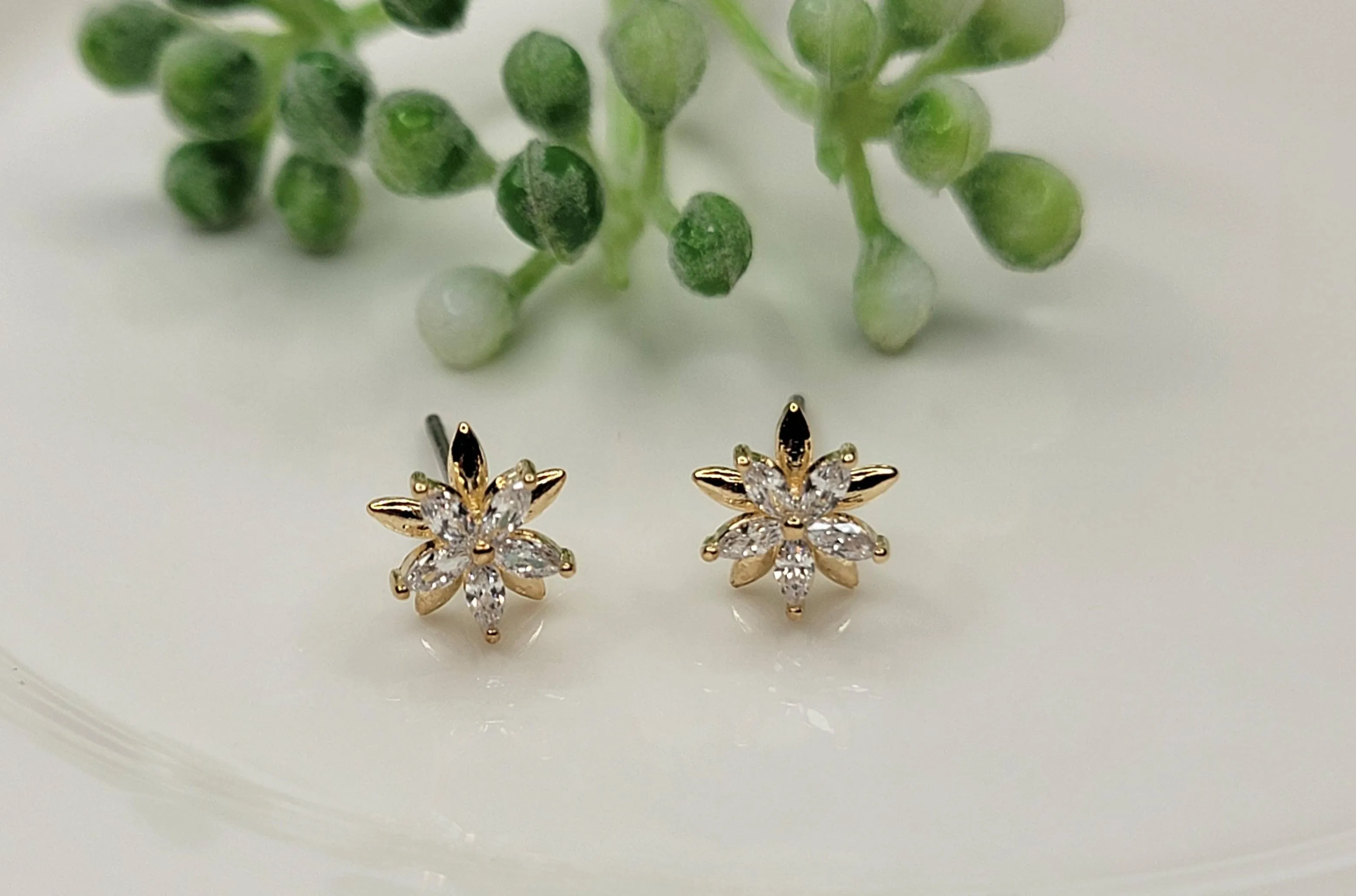Double Star Post Earrings