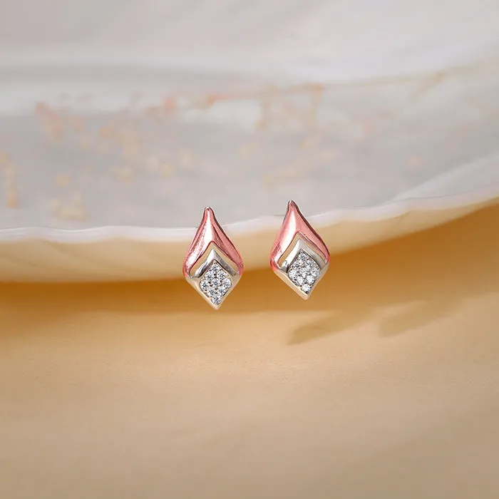 Dual Tone Majestic Rhombus Earrings