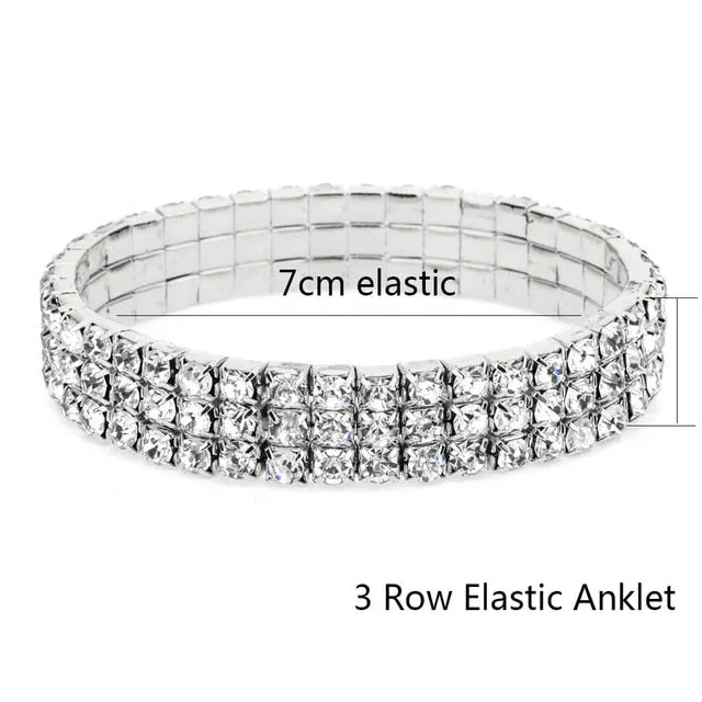 Elastic Anklet Stretch Anklets Women Boho Crystal Bracelet Cheville Barefoot Sandals Pulseras Tobilleras Mujer Foot Jewelry 2019