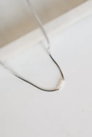 Ellie Silver Pearl Charm Necklace