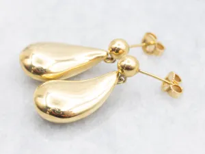 Elsa Peretti 18-Karat Gold Tiffany and Company Teardrop Earrings