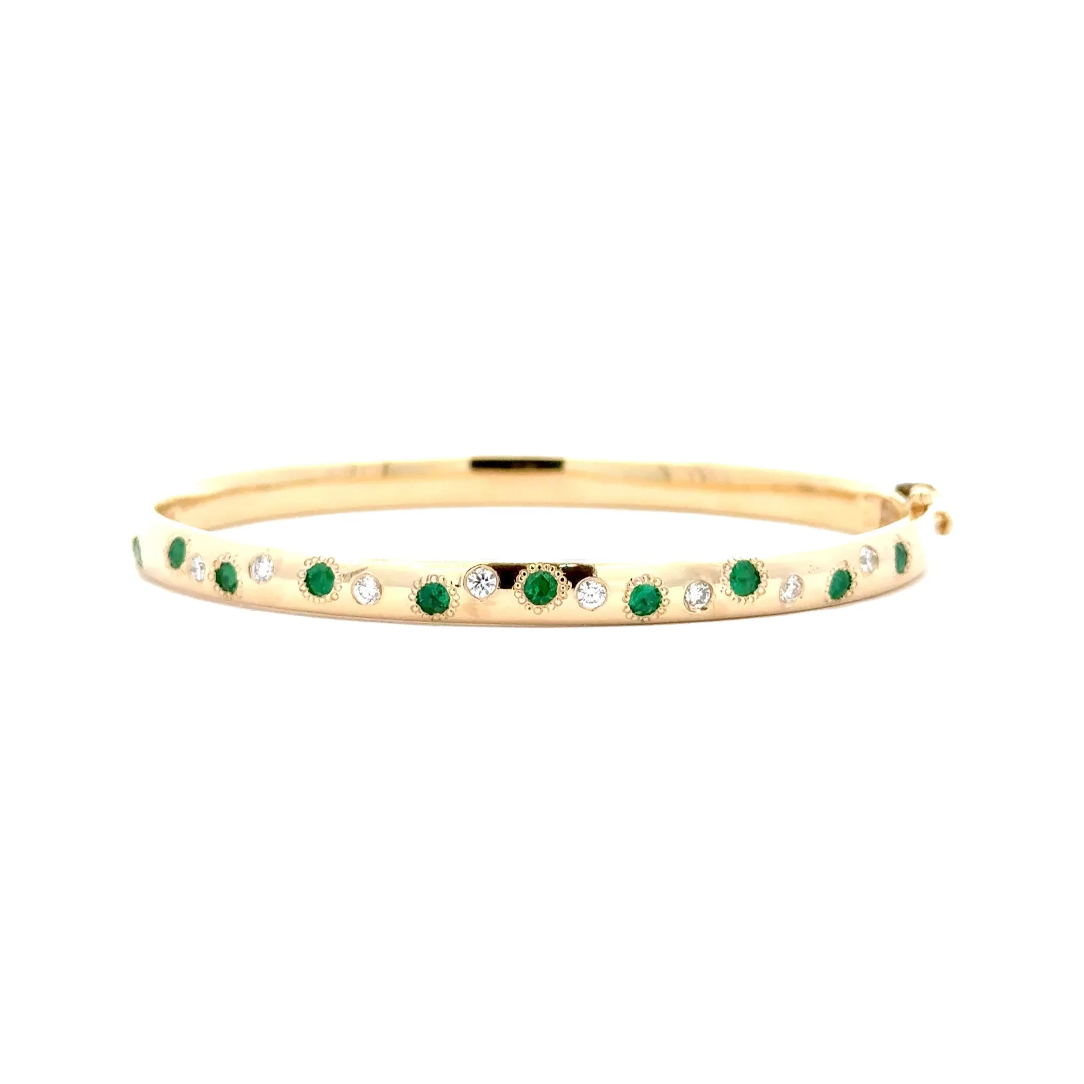 Emerald & Diamond Burst Bangle