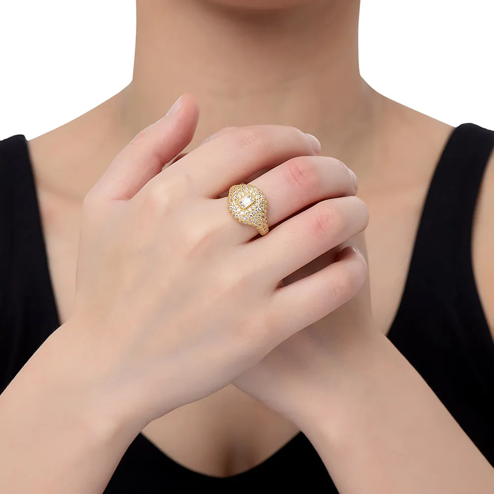 Emerald and Black Onyx Statement Ring