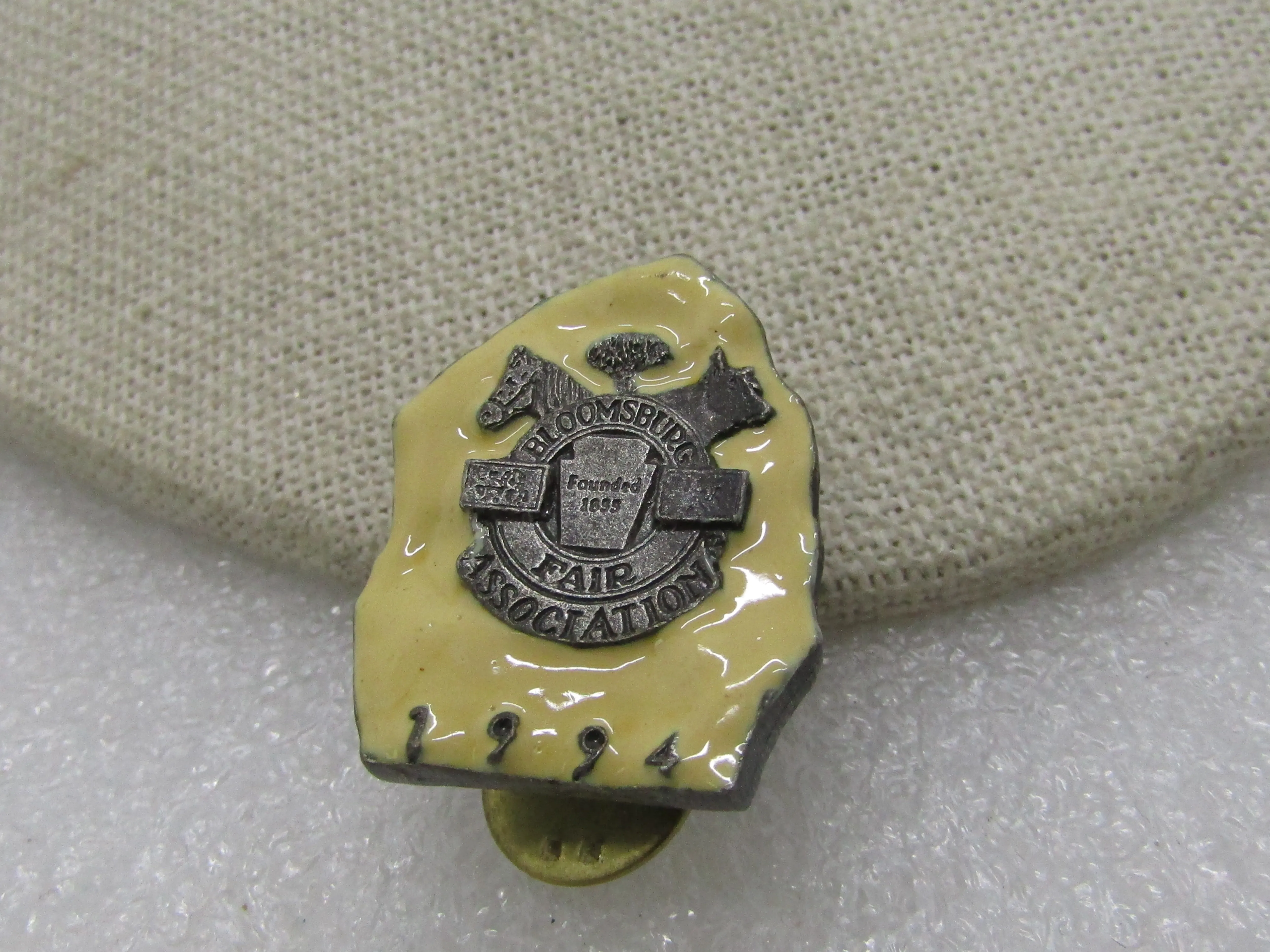 Enameled 1994 Bloomsburg Fair Pin/Brooch, signed J.F. Graphics, Lebanon, PA