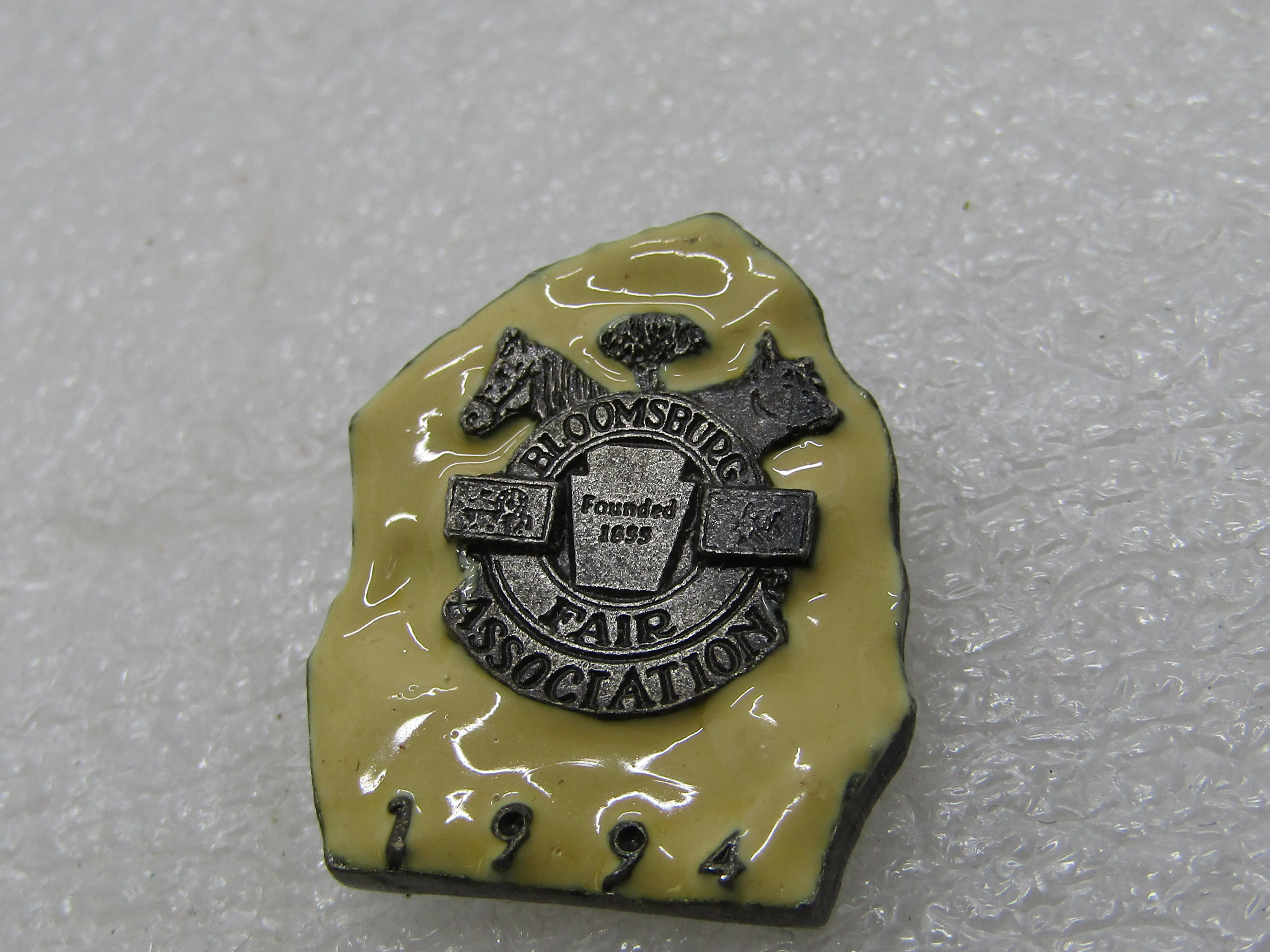 Enameled 1994 Bloomsburg Fair Pin/Brooch, signed J.F. Graphics, Lebanon, PA