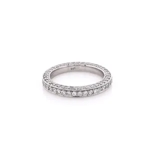 Estate Martin Flyer Platinum Eternity 3 Sided Diamond Milgrain Ring