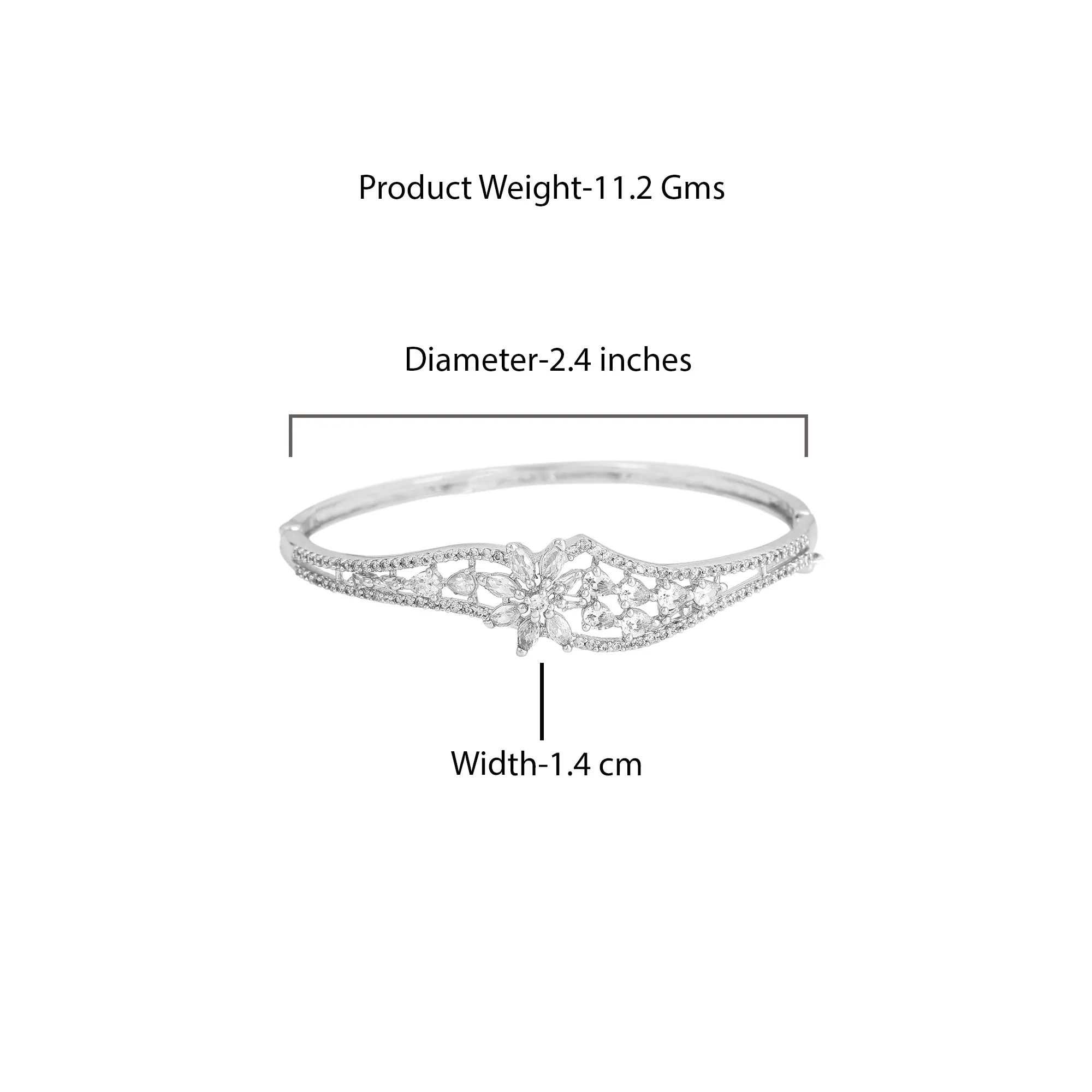 Estele Glowing Sophistication: Elegant American Diamond Bracelet with Classic Rhodium Finish for Women Designed for Effortless Comfort & Timeless Charm