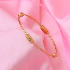 Estele Gold Plated White Austrian Crystal Stone Womens Bracelet