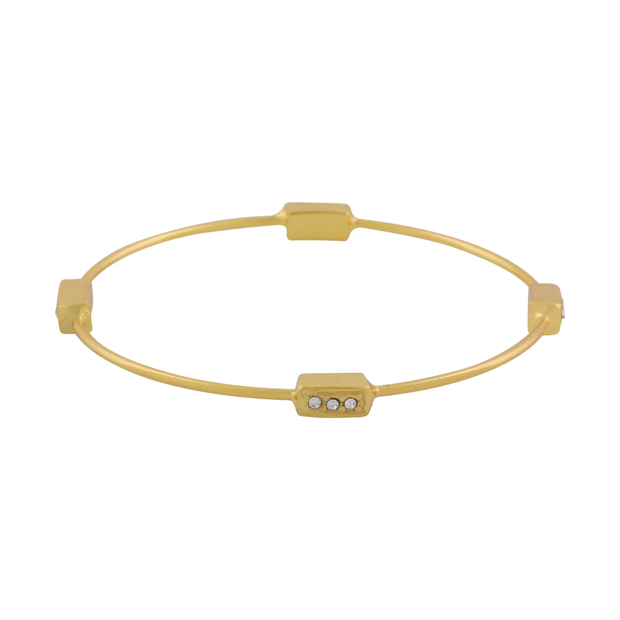 Estele Gold Plated White Austrian Crystal Stone Womens Bracelet