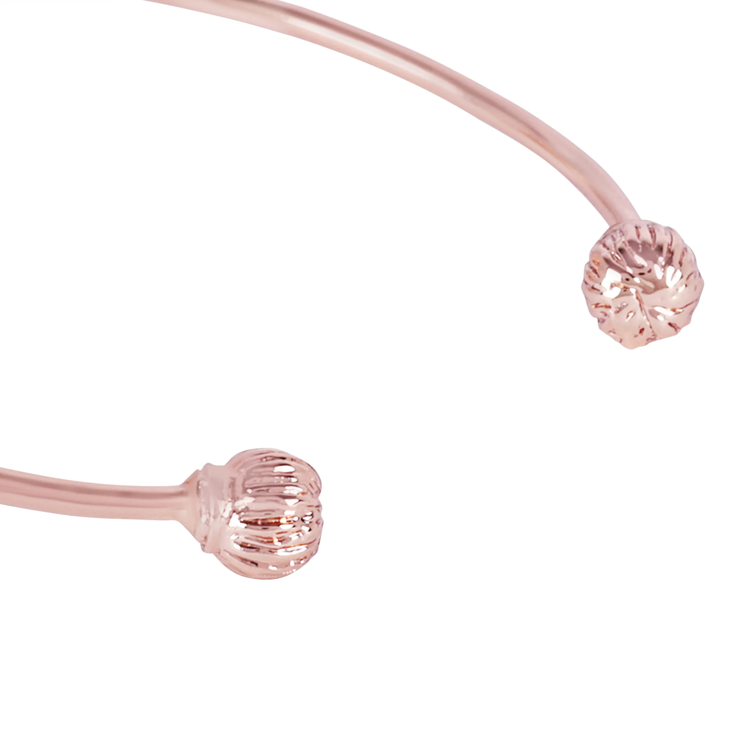 Estele Rose Collectiona??? Exclusive Rose-Embellished Rosegold Cuff Bracelet: Delicate Floral Motif for Womena??? Ideal for Casual & Formal Wear