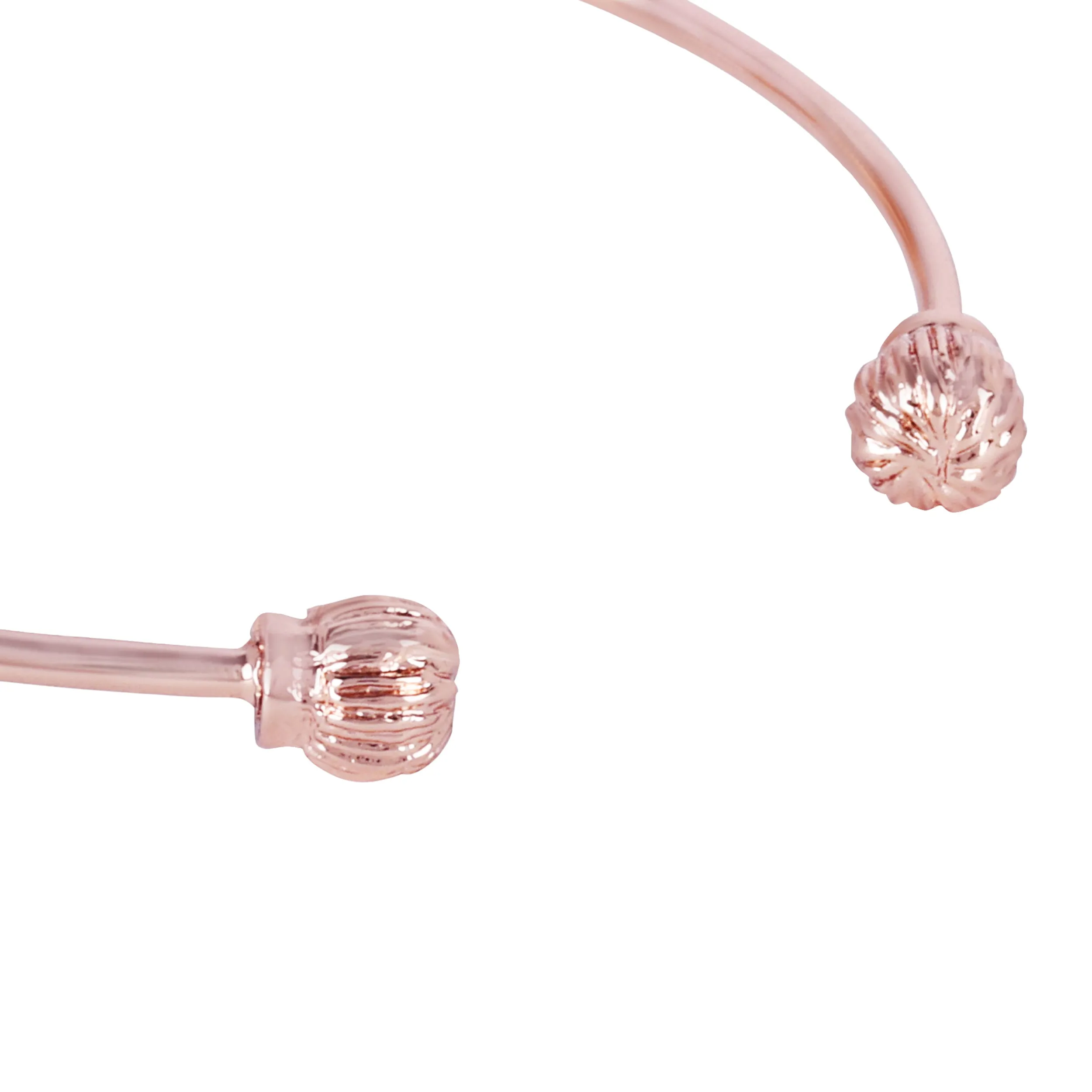 Estele Rose Collectiona??? Sophisticated Rose Motif Cuff Bracelet: Premium Rosegold Plated with Beautiful Floral Designa??? Ideal Jewelry for Elegant Looks