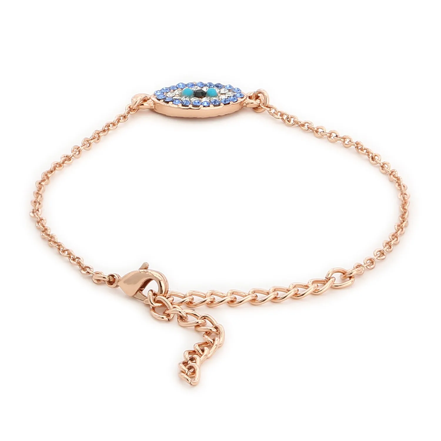 Evil Eye Rose Gold Bracelet Using Austrian crystals