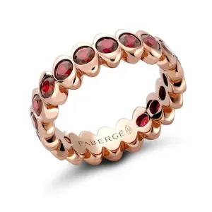 Faberge Colours of Love Cosmic Curve 18ct Rose Gold Ruby Eternity Ring