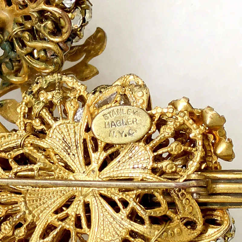 Fabulous Oversized Corsage Brooch by Hagler N.Y.C.