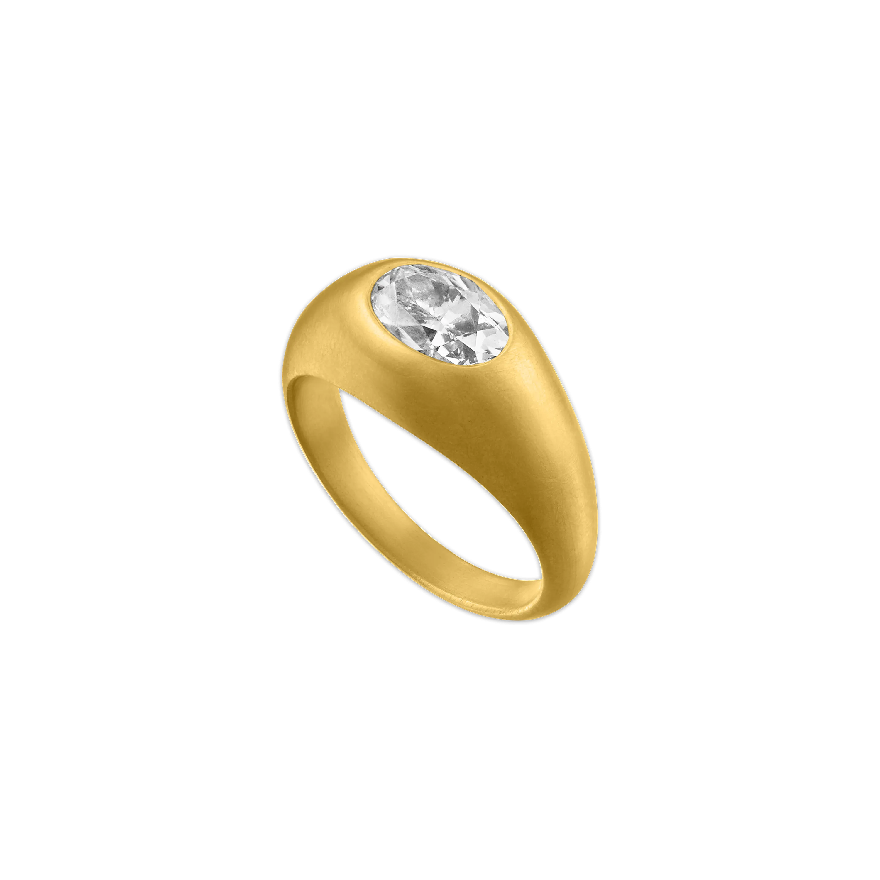 Faceted Oval Diamond Roz Ring