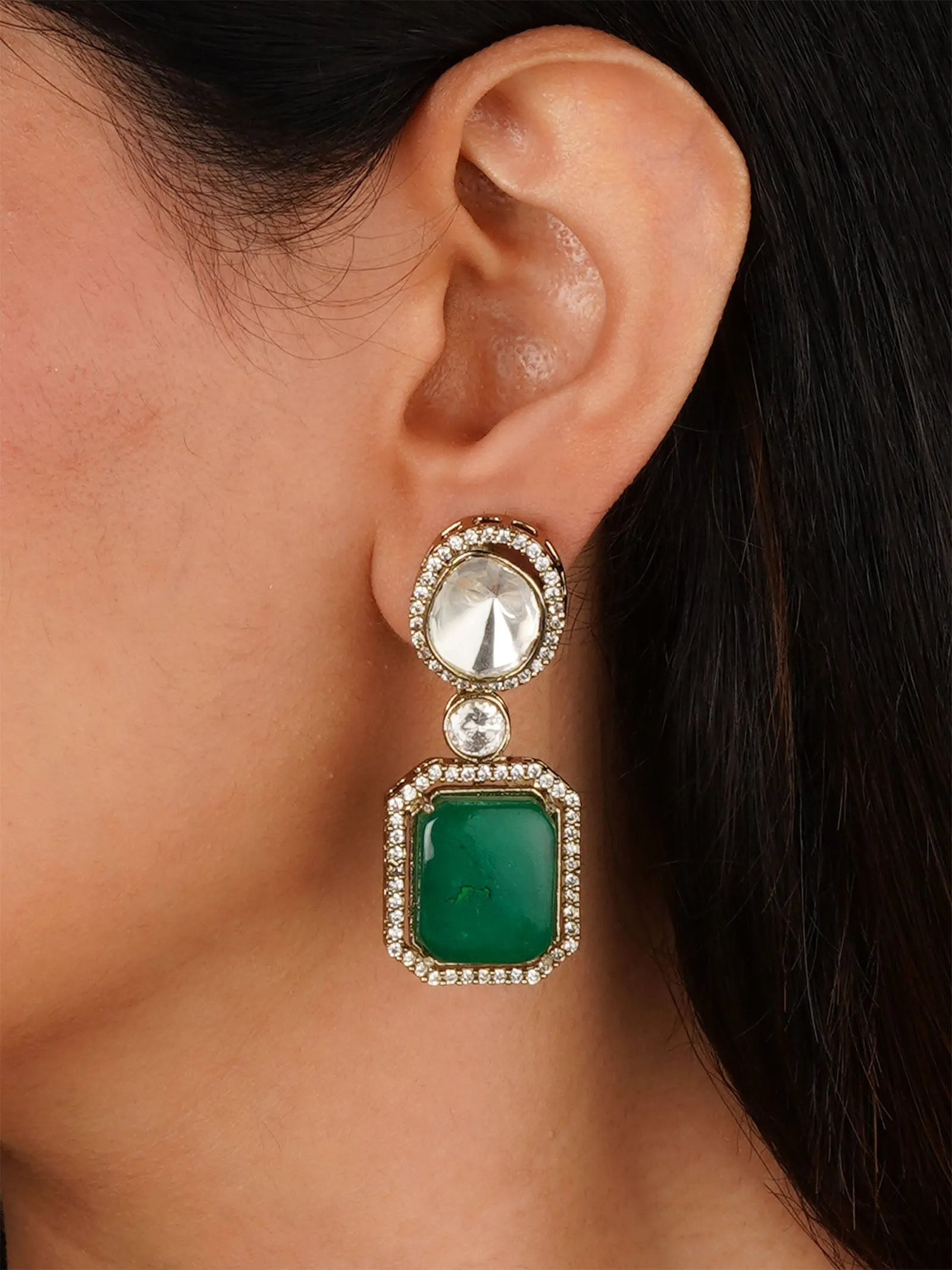 Faux Polki Earrings - PK-E111