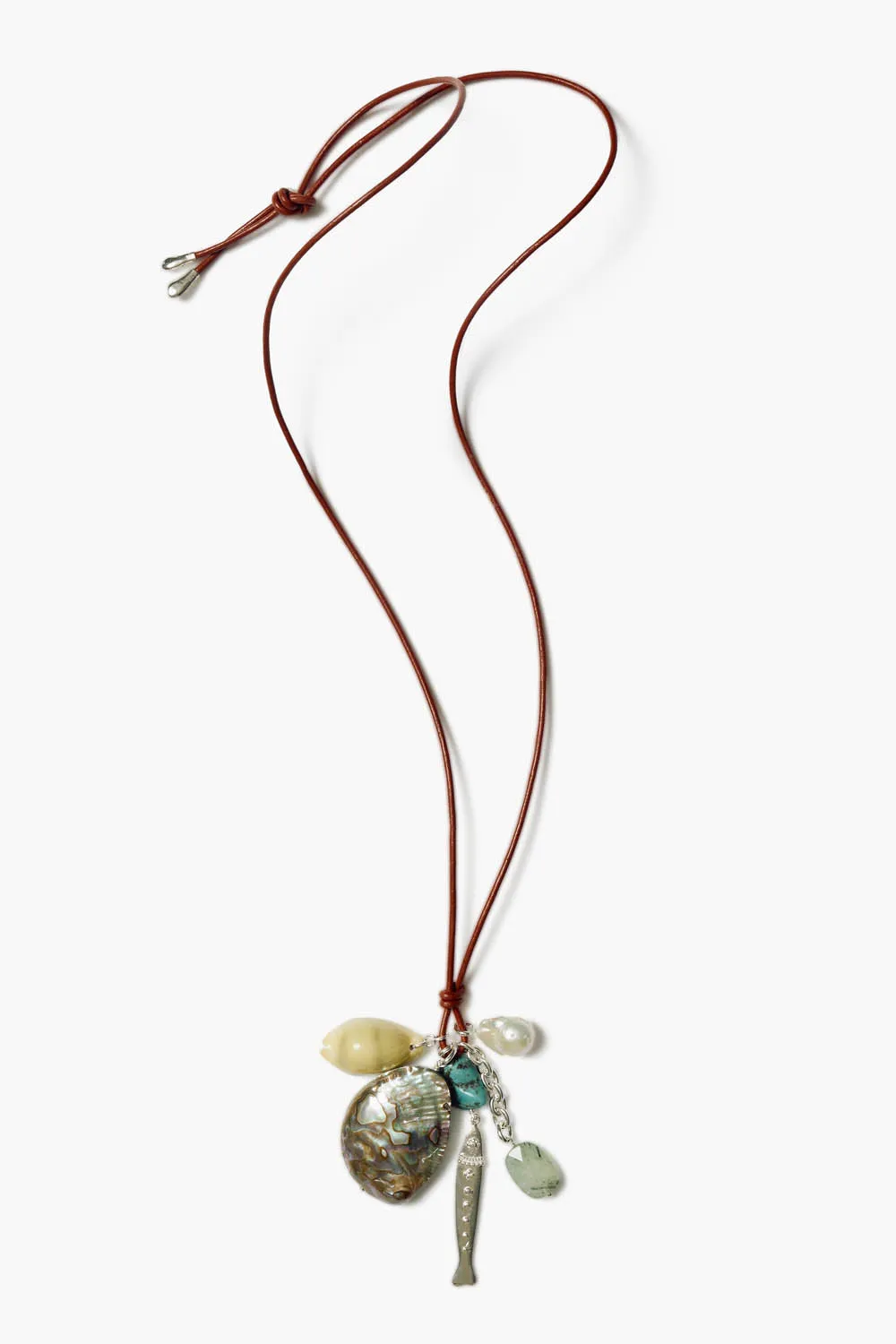 Fisherman's Charm Necklace Abalone Mix