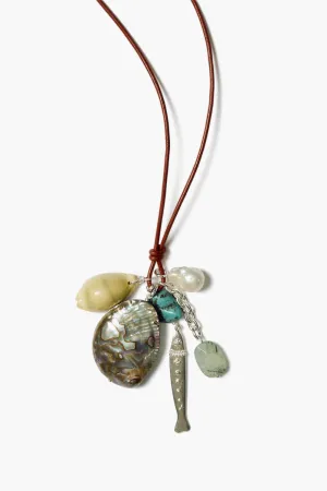Fisherman's Charm Necklace Abalone Mix