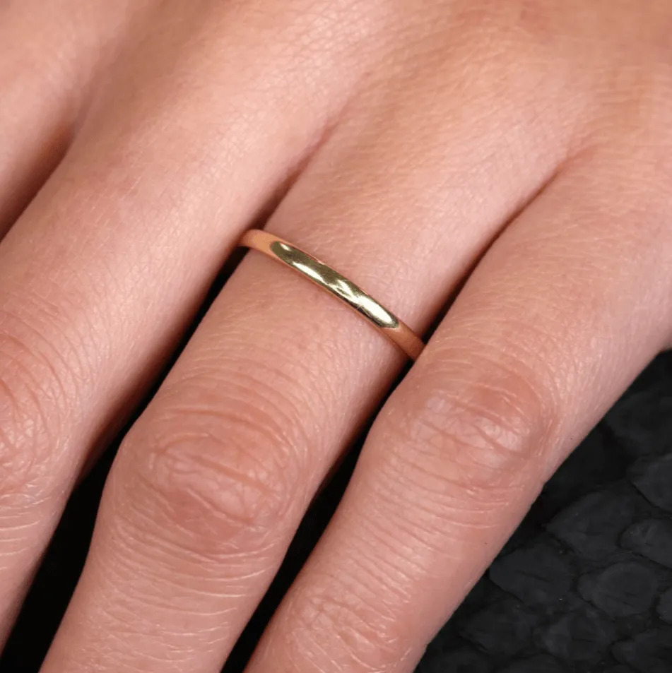 Flat Top Design Wedding Band - 1.5 mm, Megan