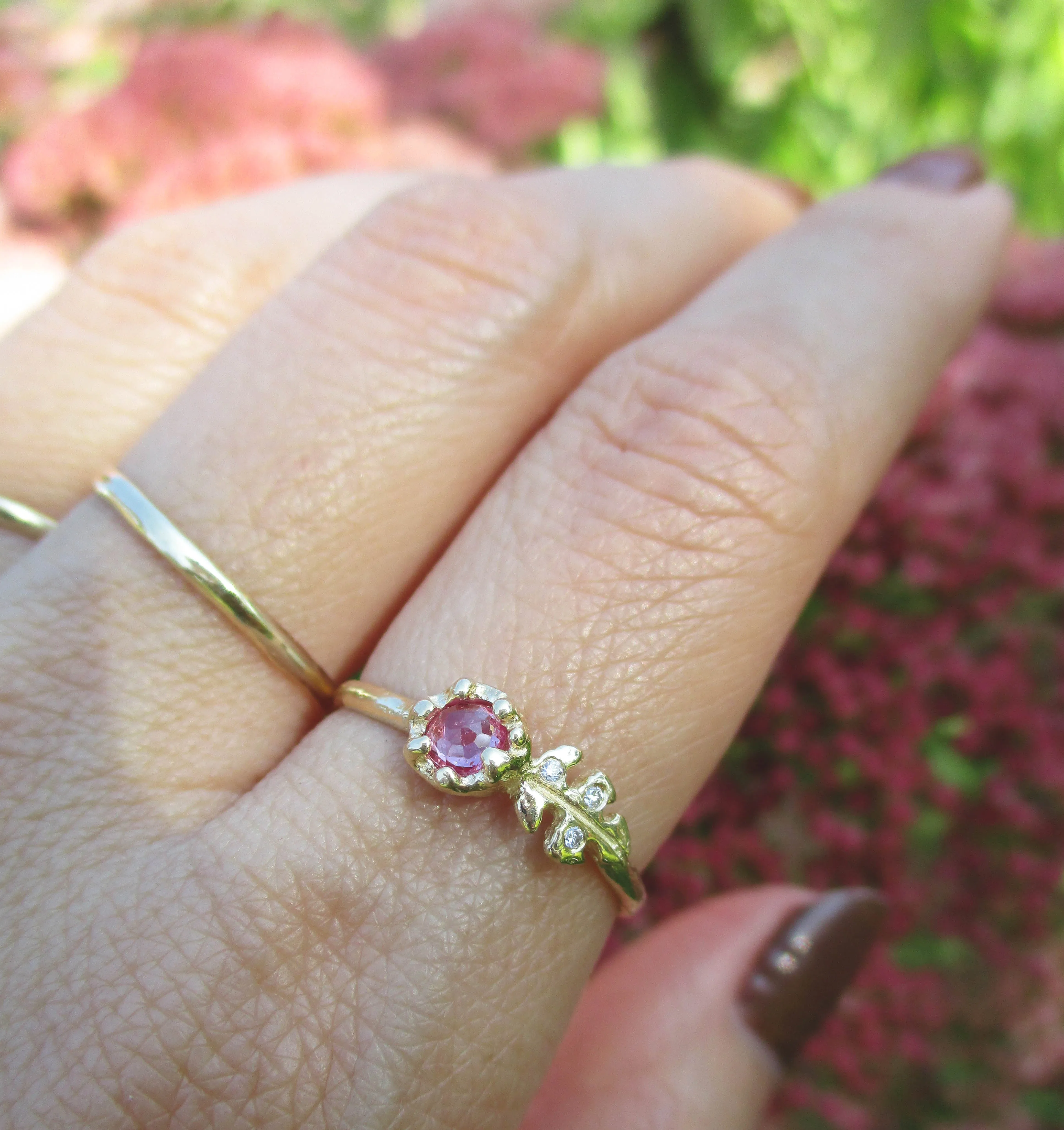 Floret Pink Sapphire Ring