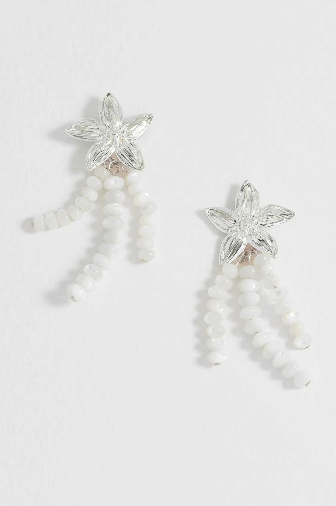 Flower Pearl Drop Earrings