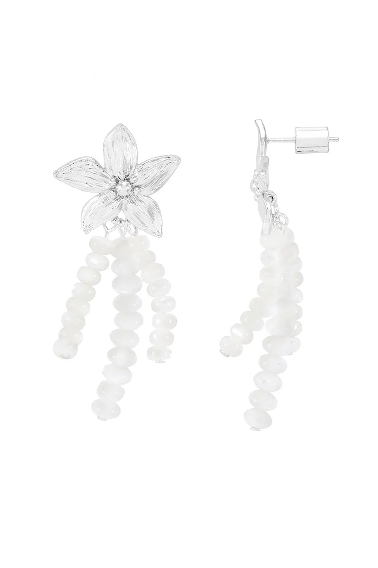 Flower Pearl Drop Earrings