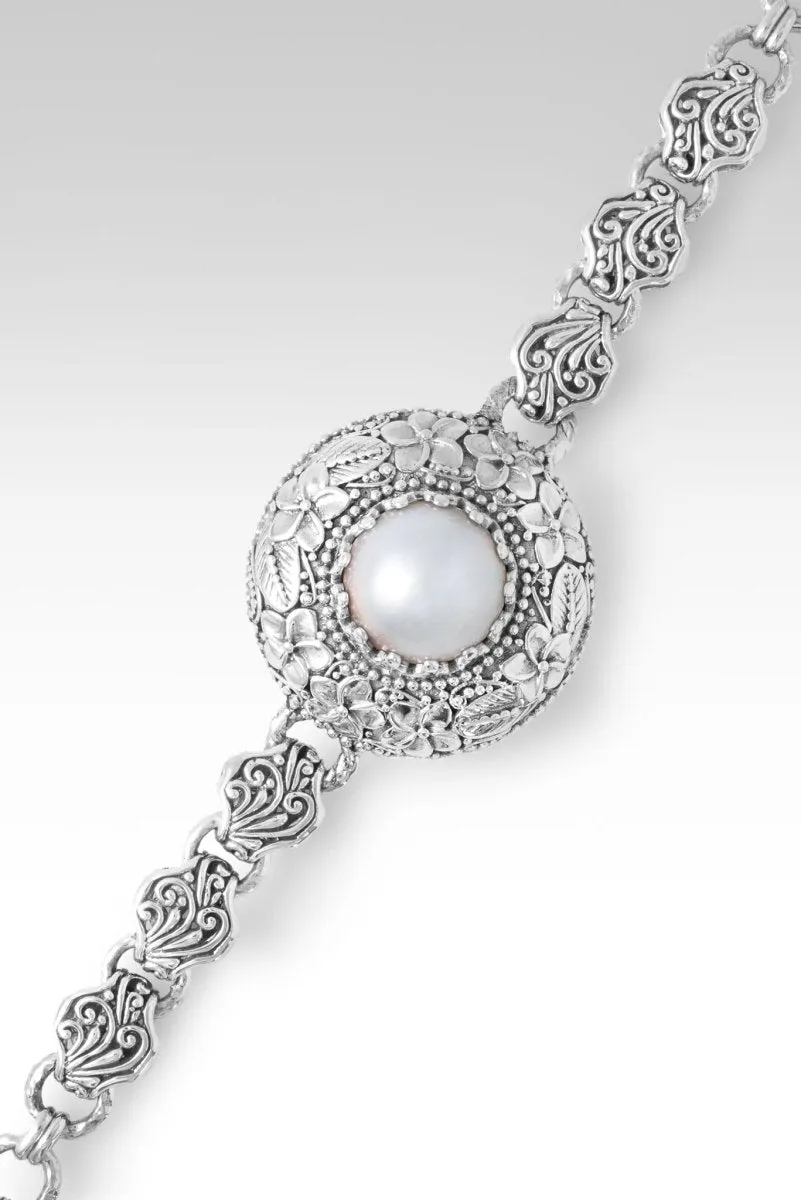 Flowers Bring Peace Bracelet? in White Mabe Pearl