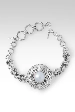 Flowers Bring Peace Bracelet? in White Mabe Pearl