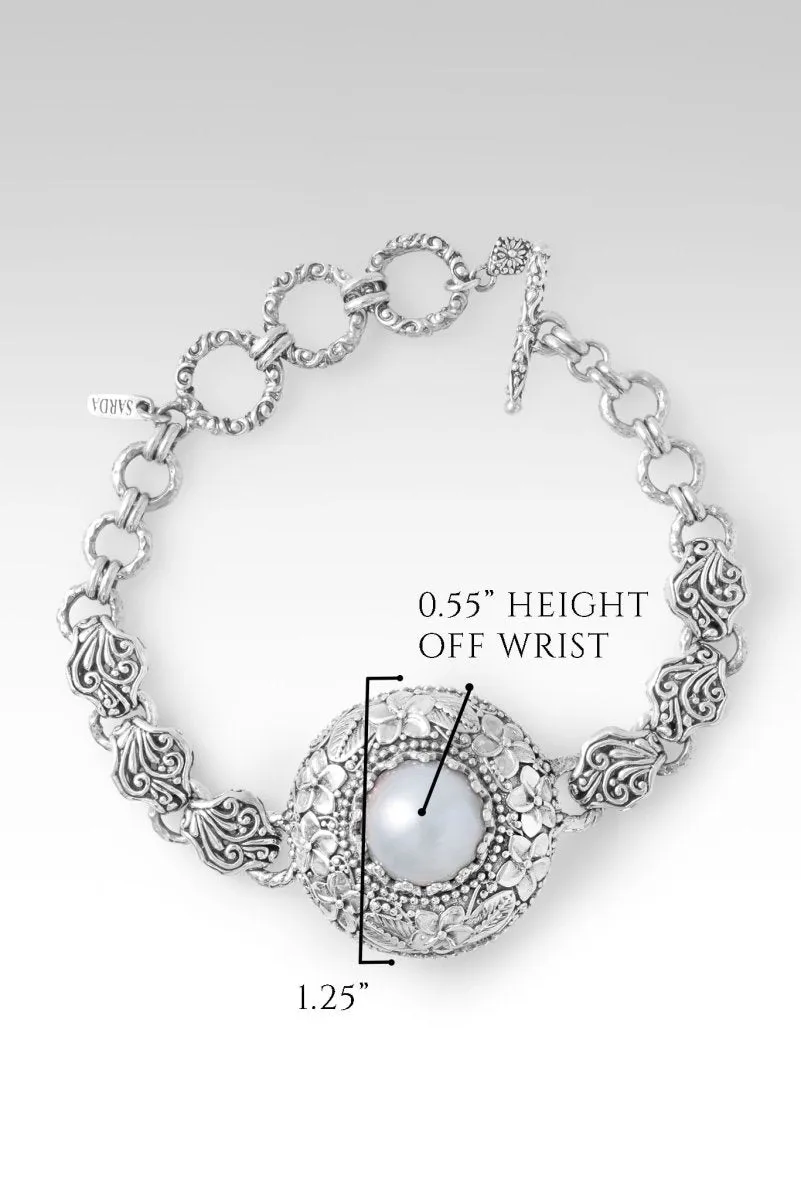 Flowers Bring Peace Bracelet? in White Mabe Pearl