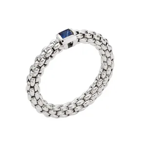 Fope Souls 18ct White Gold Sapphire Flexible Ring