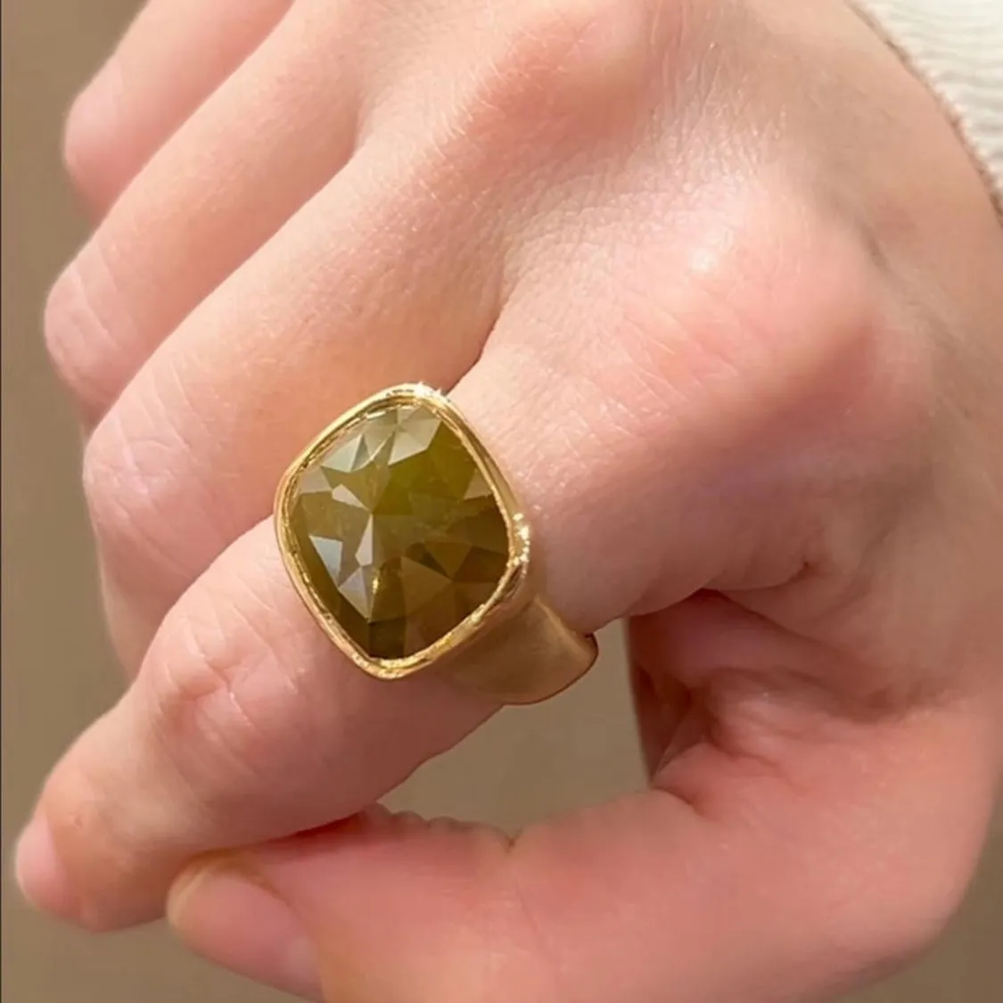 Gellner One of a Kind Fancy Cut Diamond Rose Gold Ring